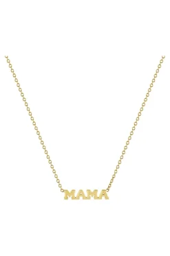 Zoe Chicco Itty Bitty Mama Necklace in 14k Yellow Gold